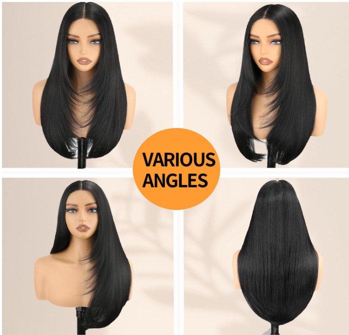 Signature Black Wear and Go Glueless Wig, Pre-Plucked Lace Front, 26 Inch