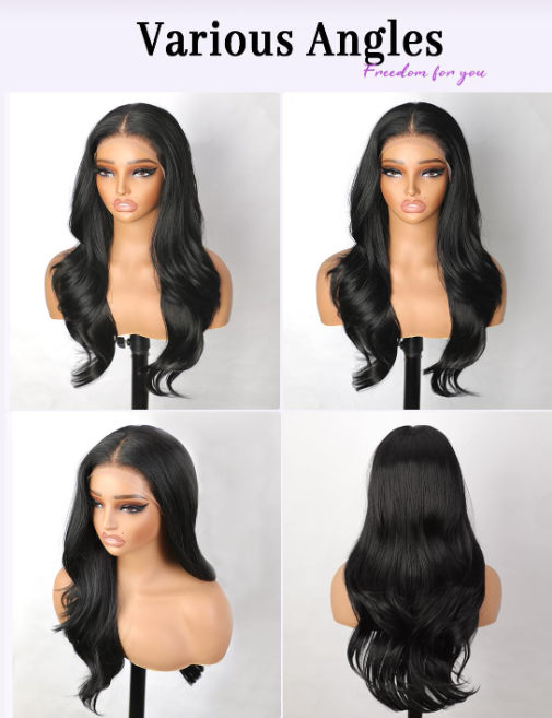 Black Lace Front Wigs for Women 26″Synthetic Pre Plucked Glueless Wig
