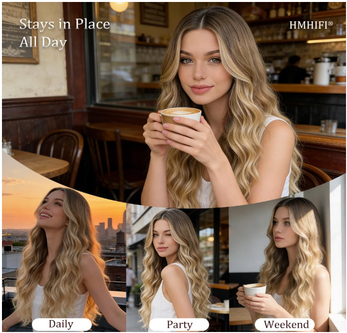 Blonde Wig for Women,26 Inch Long Wavy Curly Middle Part Hair