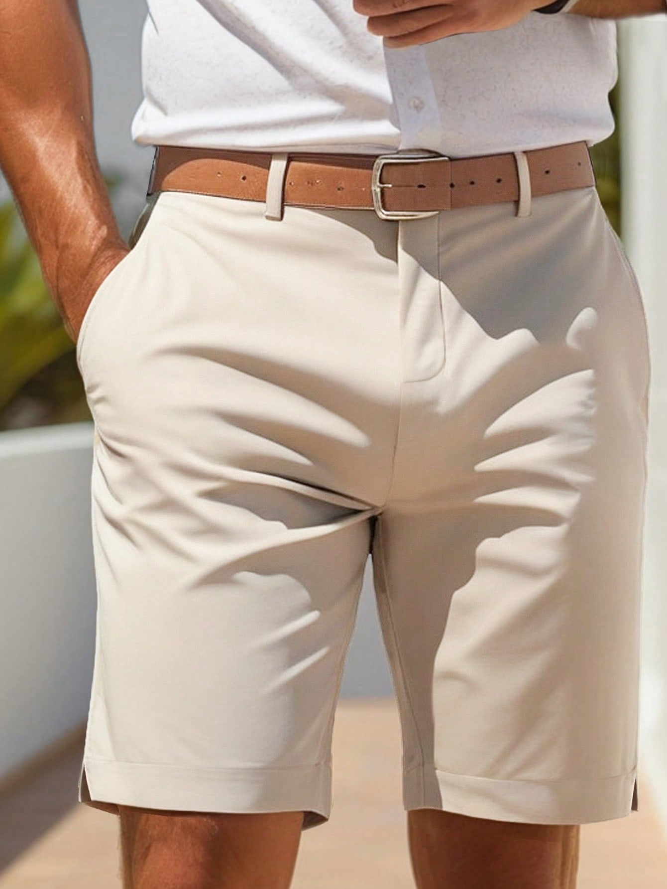 Men's Solid Color Casual Shorts