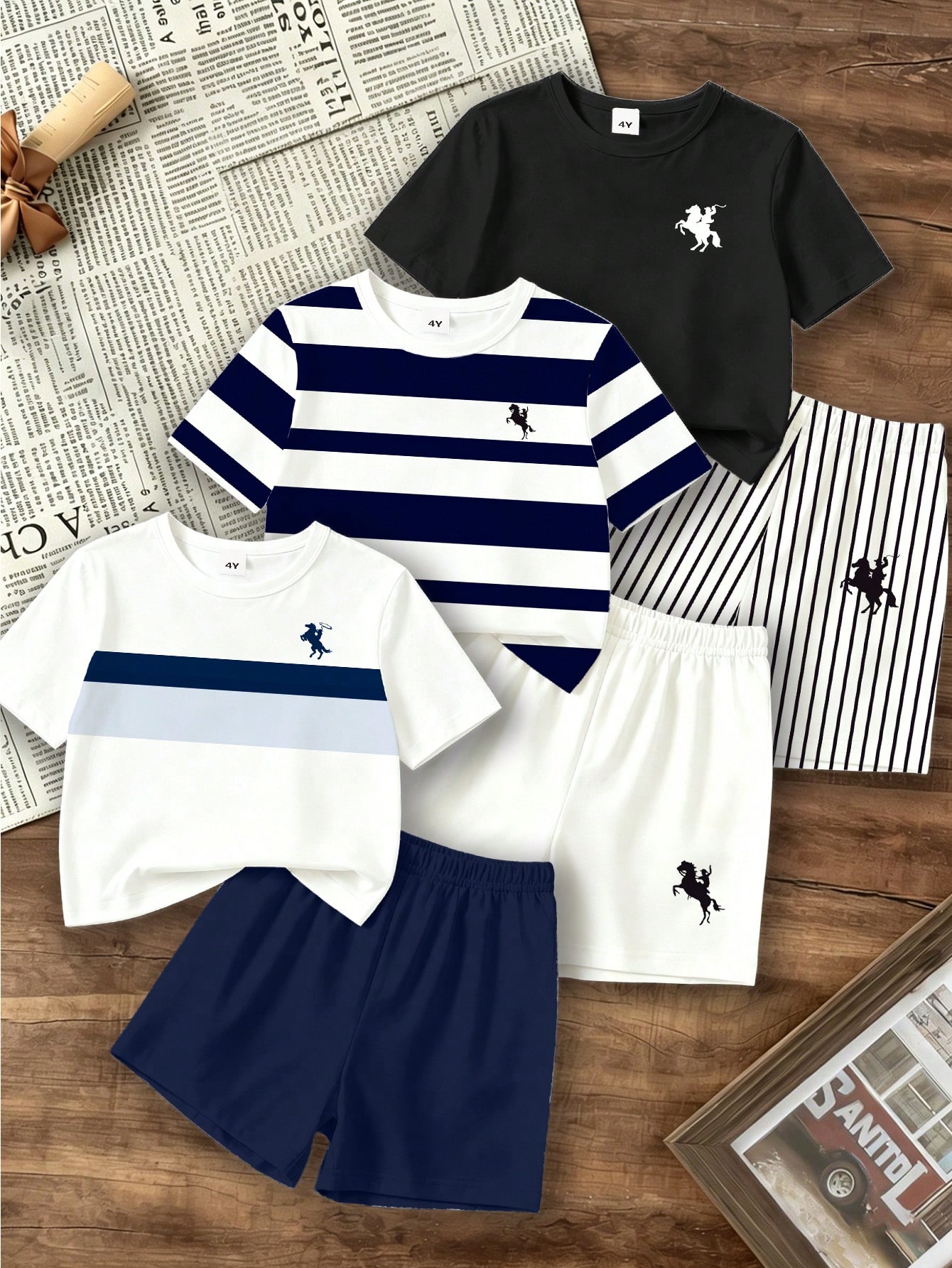 Horse Logo Print Round Neck T-Shirt